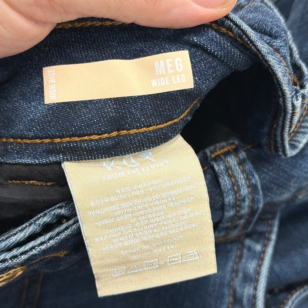 KUT from the Kloth Jeans Meg High Rise Wide Leg 10 NWT Decisive Dark Wash Women - Picture 5 of 12